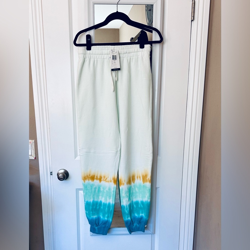 NWT- Rip Curl Tie-Dye Joggers - White, Yellow, Teal